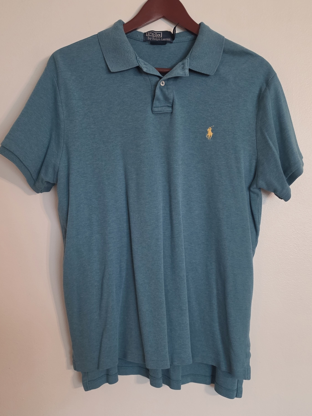 Ralph Lauren Teal Short-Sleeve Polo with Yellow Pony